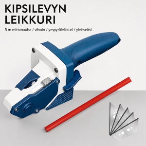 Kipsilevyn leikkuri-mittanauhalla