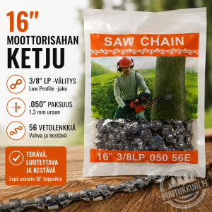 16" Moottorisahan ketju – 3/8" LP, .050" (1,3 mm), 56 vetolenkkiä