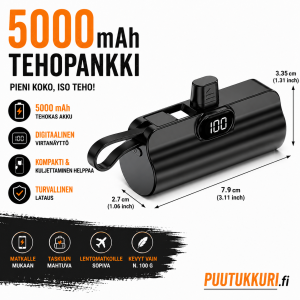 Kanettava 500mAh varavirtapankki