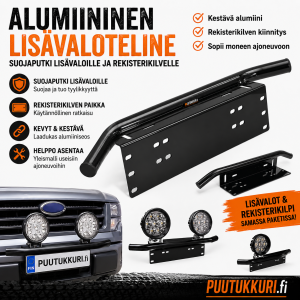 Lisävaloteline rekisterikilven alle
