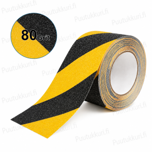 Liukueste- ja Varoitusteippi Musta/Keltainen 10cm