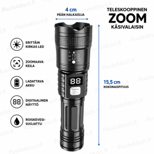 Led-ladattava taskulamppu 800lm