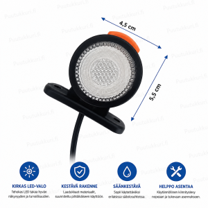 LED 3-toiminen äärivalo 12–24 V