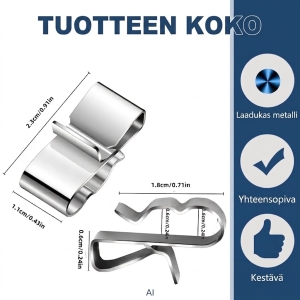 Ruostumattomat kaapeliklipsit PV- ja perävaunujohtoon (2x kaapeli)