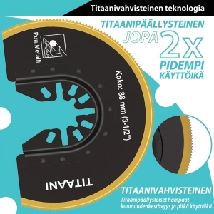 Titaanipäällysteinen Monitoimikoneen Terä 88 mm