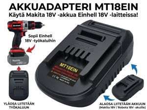 Akkuadapteri Robota/Makita akku- Einhell 18V Power X-Change kone